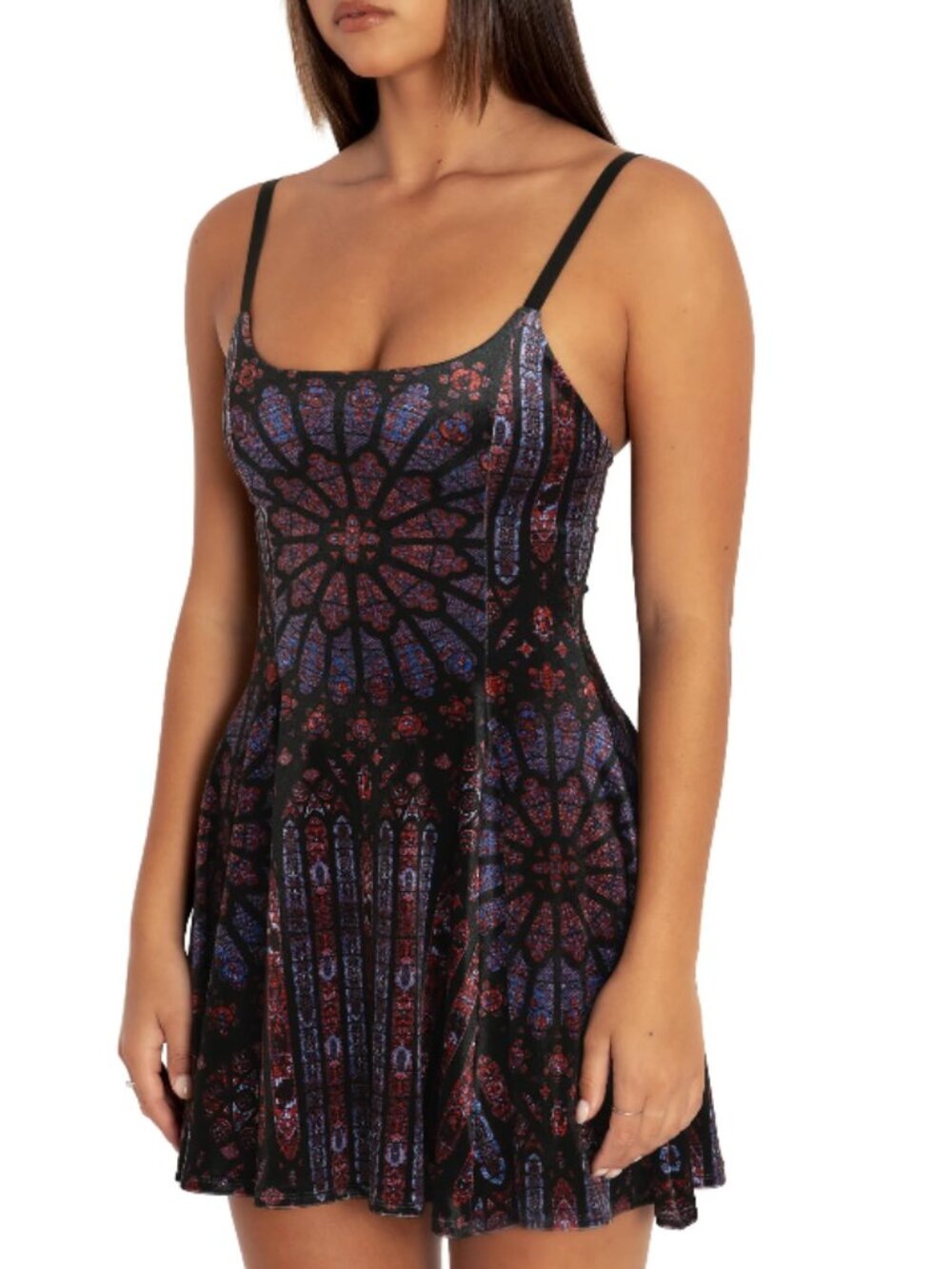 Blackmilk Basilica Of Saint-Denis Velvet Scoop Mini Strappy Dress NWT - Picture 3 of 9